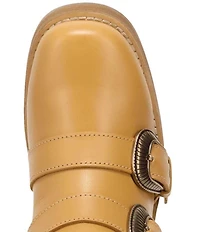 Dingo Topanga Leather Buckle Straps Block Heel Booties