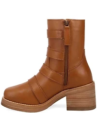 Dingo Topanga Leather Buckle Straps Block Heel Booties