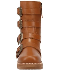 Dingo Topanga Leather Buckle Straps Block Heel Booties