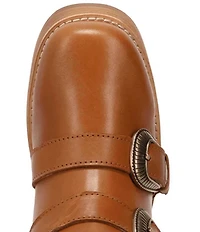 Dingo Topanga Leather Buckle Straps Block Heel Booties