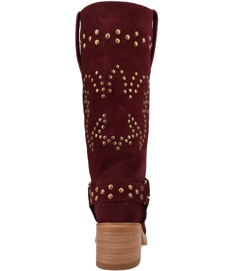 Dingo Troubadour Suede Studded Harness Tall Boots