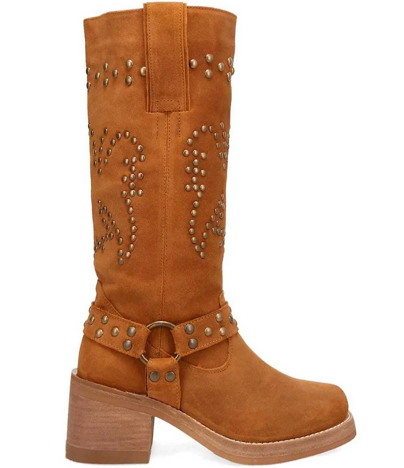 Dingo Troubadour Suede Studded Harness Tall Boots