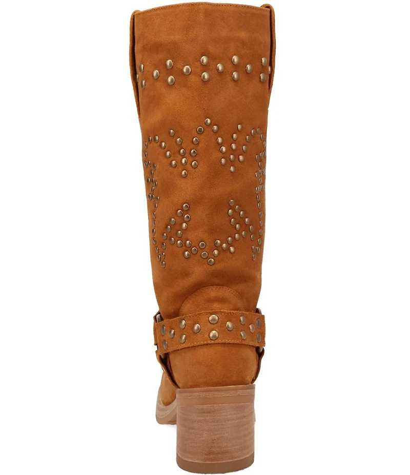 Dingo Troubadour Suede Studded Harness Tall Boots