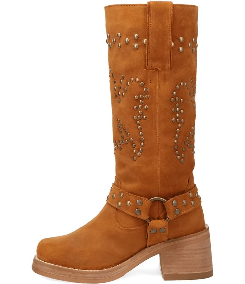 Dingo Troubadour Suede Studded Harness Tall Boots