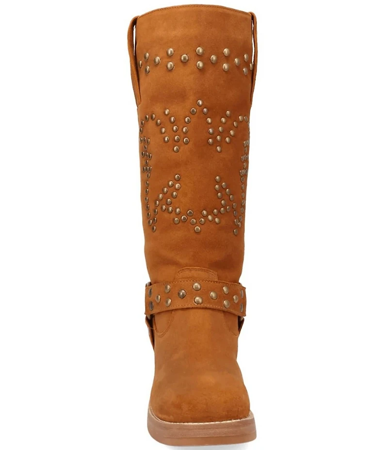 Dingo Troubadour Suede Studded Harness Tall Boots