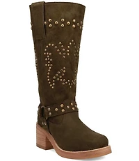 Dingo Troubadour Suede Studded Harness Tall Boots