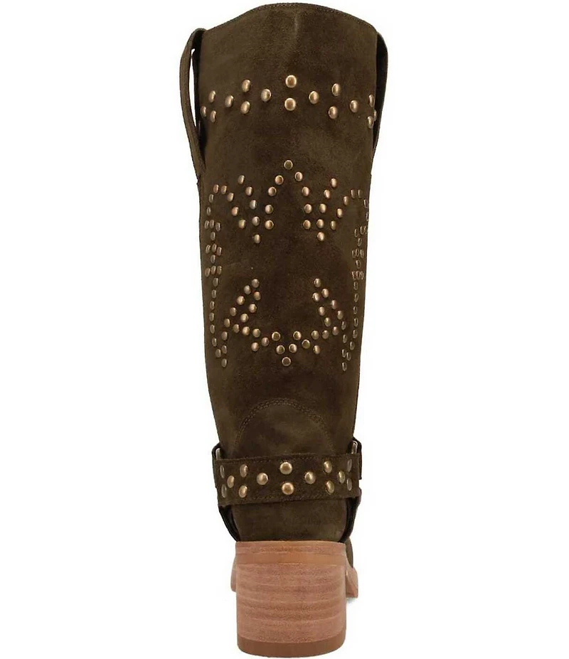 Dingo Troubadour Suede Studded Harness Tall Boots