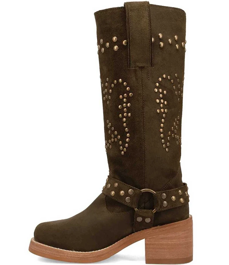 Dingo Troubadour Suede Studded Harness Tall Boots