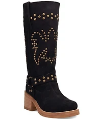 Dingo Troubadour Suede Studded Harness Tall Boots