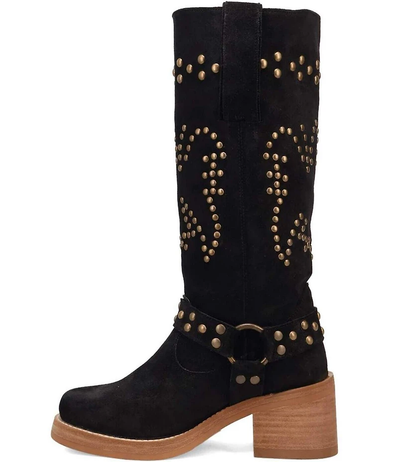 Dingo Troubadour Suede Studded Harness Tall Boots