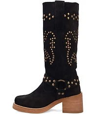 Dingo Troubadour Suede Studded Harness Tall Boots