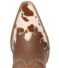 Dingo Untamed Leather Studded Cow Print Suede Western Tall Boots