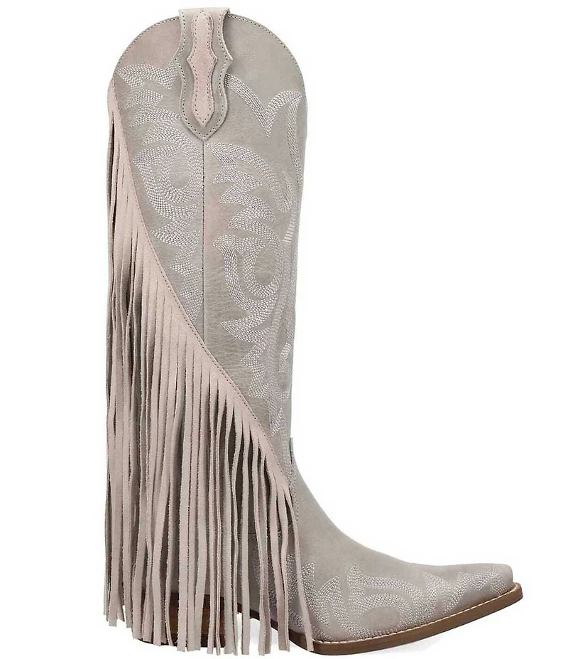 Dingo Walk West Leather Suede Fringe Western Tall Boots