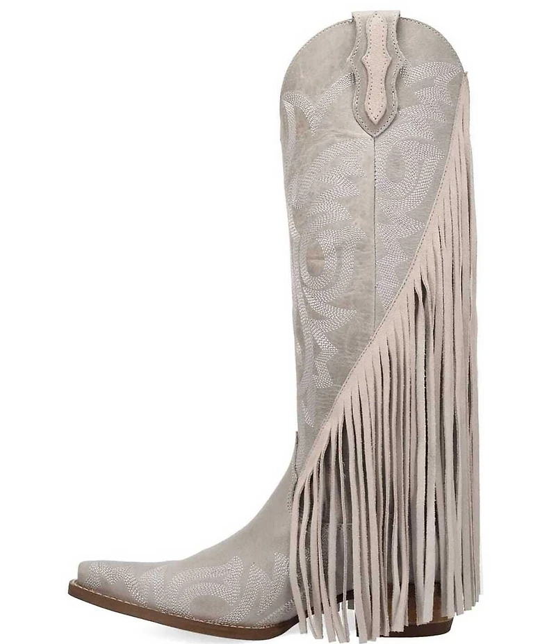 Dingo Walk West Leather Suede Fringe Western Tall Boots