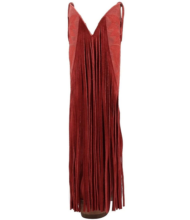 Dingo Walk West Leather Suede Fringe Western Tall Boots