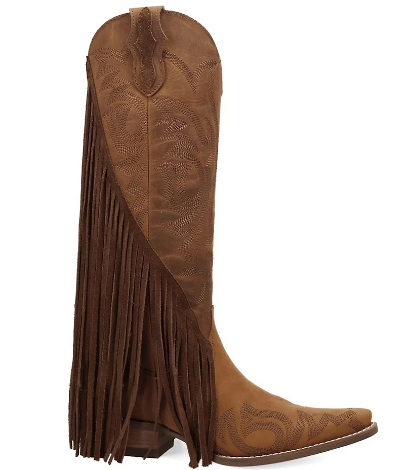 Dingo Walk West Leather Suede Fringe Western Tall Boots