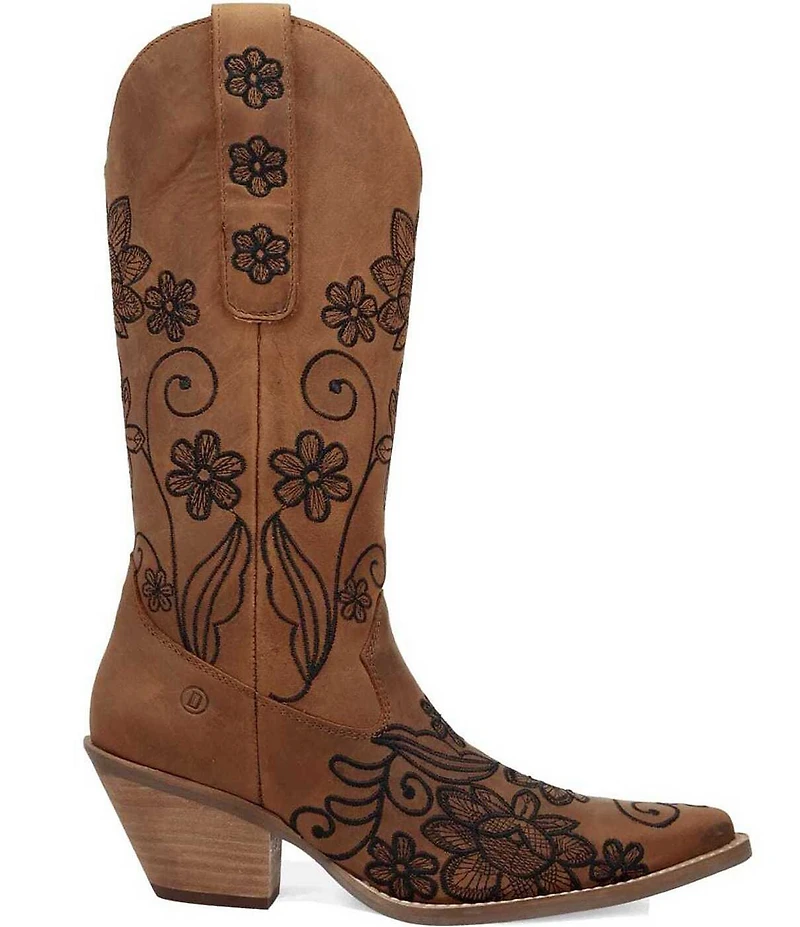 Dingo Western Swing Leather Floral Embroidered Tall Western Boots
