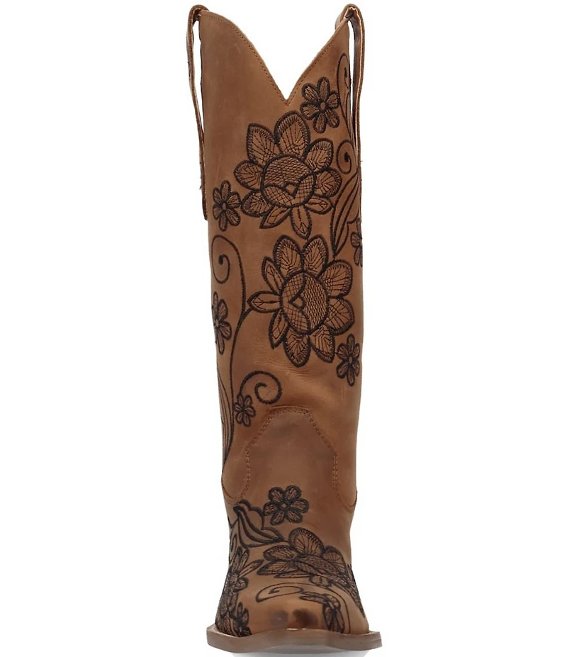 Dingo Western Swing Leather Floral Embroidered Tall Western Boots