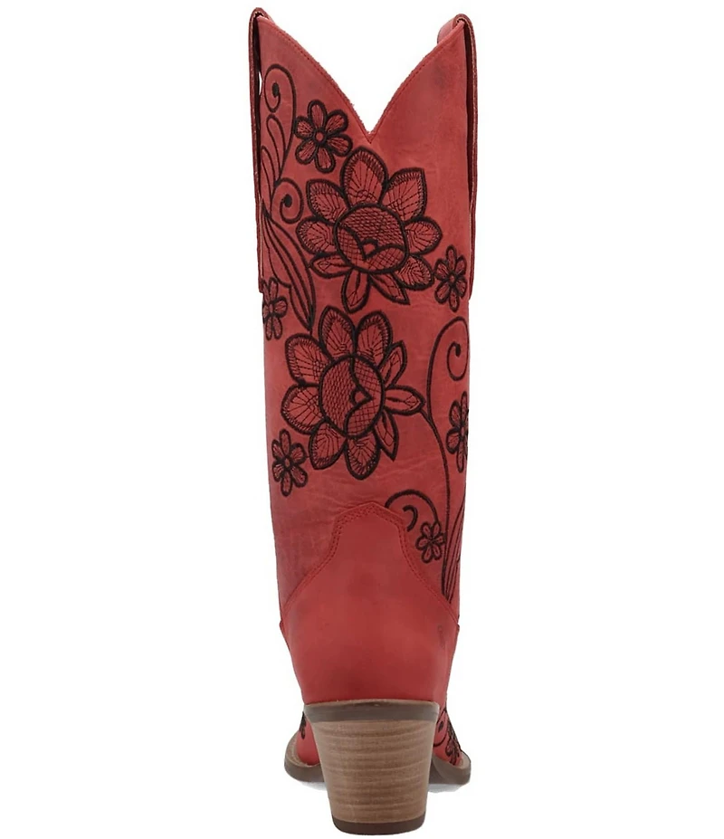 Dingo Western Swing Leather Floral Embroidered Tall Western Boots