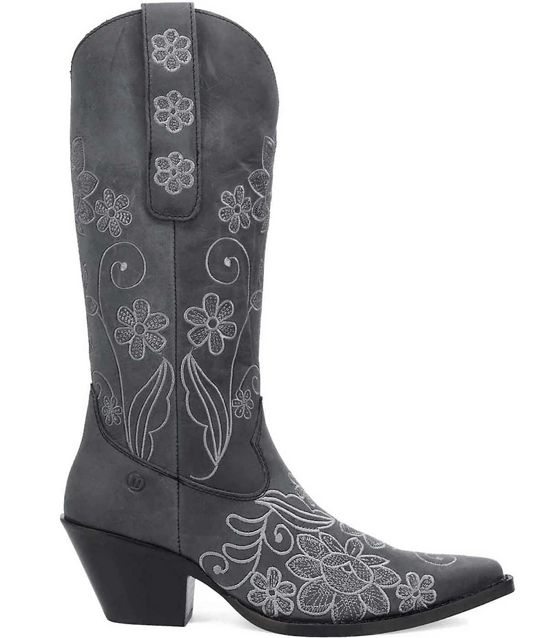 Dingo Western Swing Leather Floral Embroidered Tall Western Boots
