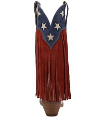 Dingo Wild N' Free Patriotic Leather and Suede Fringe Western Booties