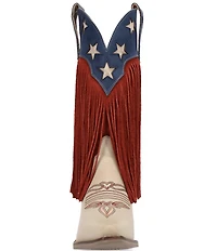Dingo Wild N' Free Patriotic Leather and Suede Fringe Western Booties