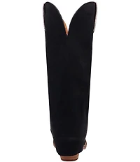Dingo Wild Thang Suede Cow Print Accent Cuffed Shaft Western Tall Boots