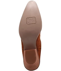 Dingo Wild Thang Suede Leopard Print Accent Cuffed Shaft Western Tall Boots