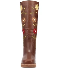 Dingo Women's Bloom Leather Floral Embroidery Tall Boots