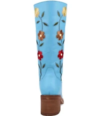 Dingo Women's Bloom Leather Floral Embroidery Tall Boots