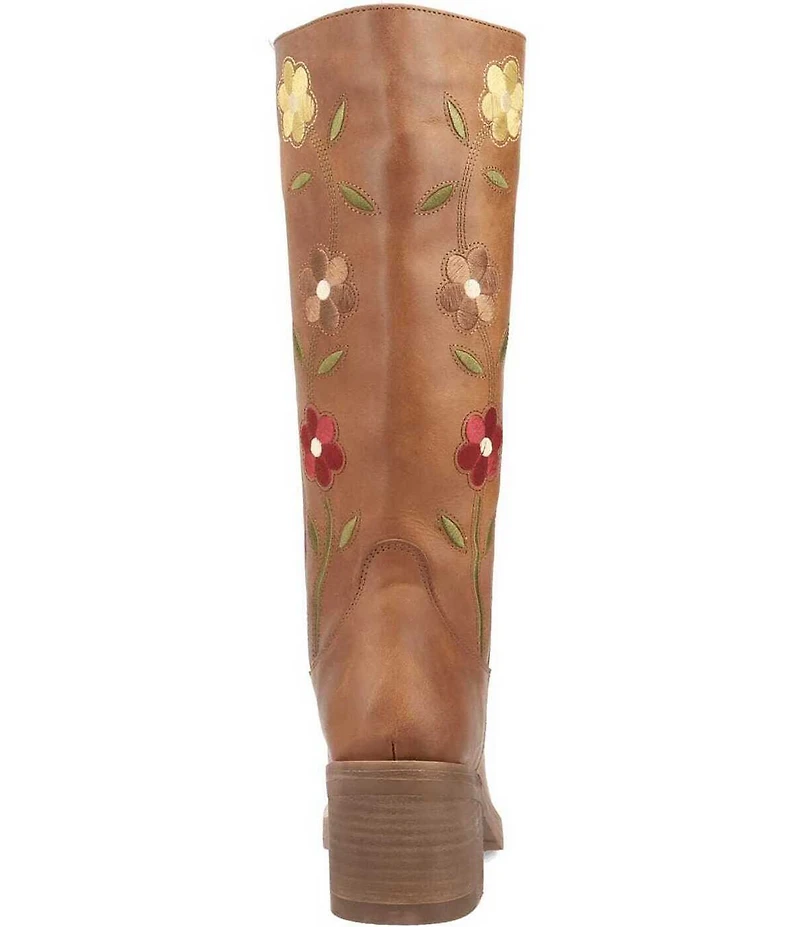 Dingo Women's Bloom Leather Floral Embroidery Tall Boots