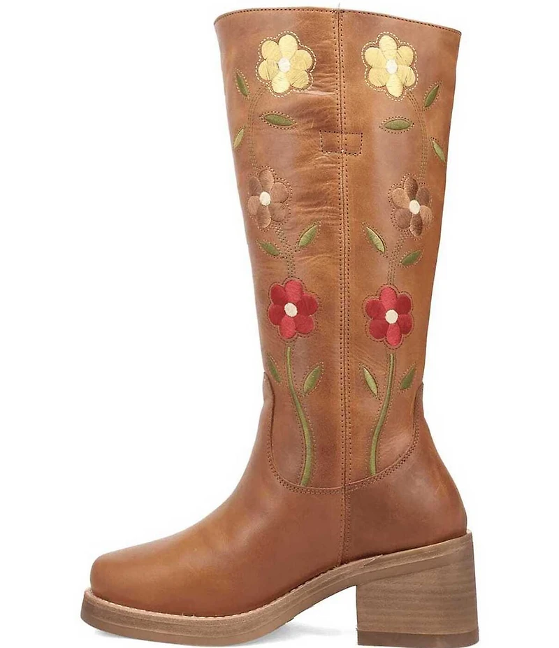 Dingo Women's Bloom Leather Floral Embroidery Tall Boots