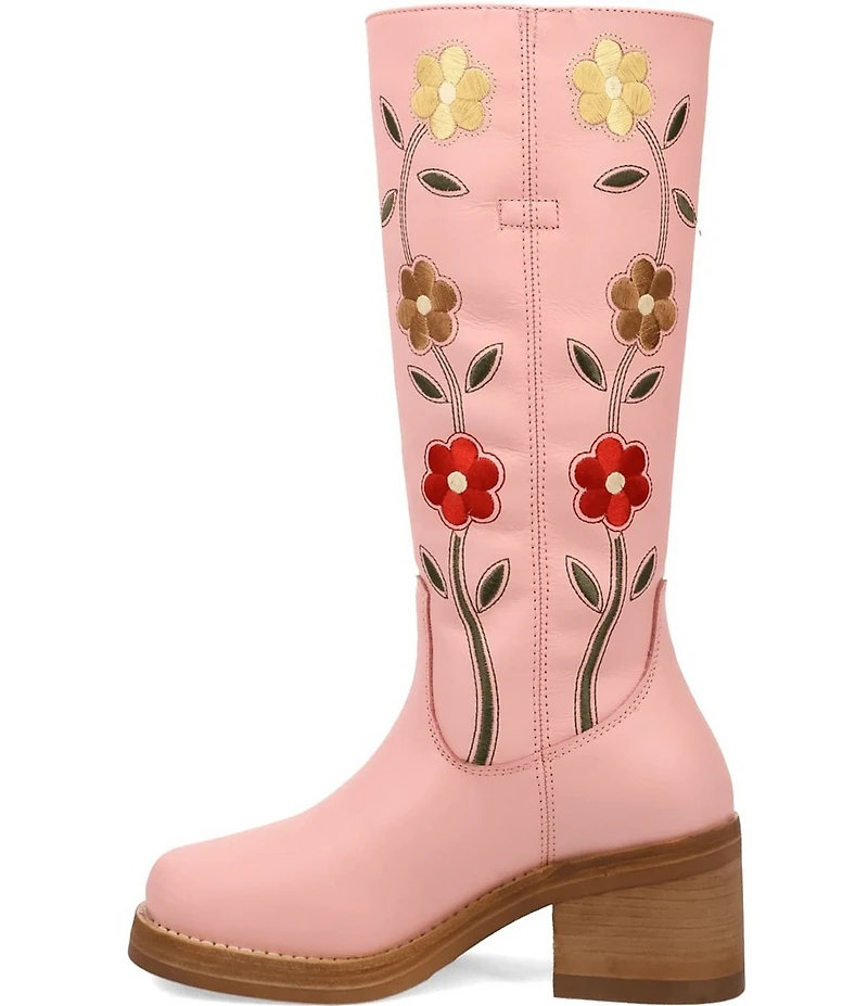 Dingo Women's Bloom Leather Floral Embroidery Tall Boots