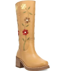 Dingo Women's Bloom Leather Floral Embroidery Tall Boots