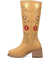Dingo Women's Bloom Leather Floral Embroidery Tall Boots