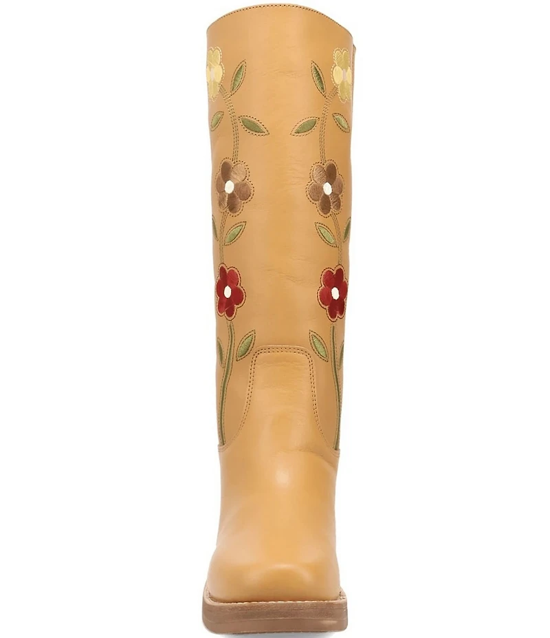 Dingo Women's Bloom Leather Floral Embroidery Tall Boots