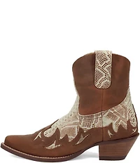 Dingo Women's Cobra Kiss Snake Embossed Leather Western Booties