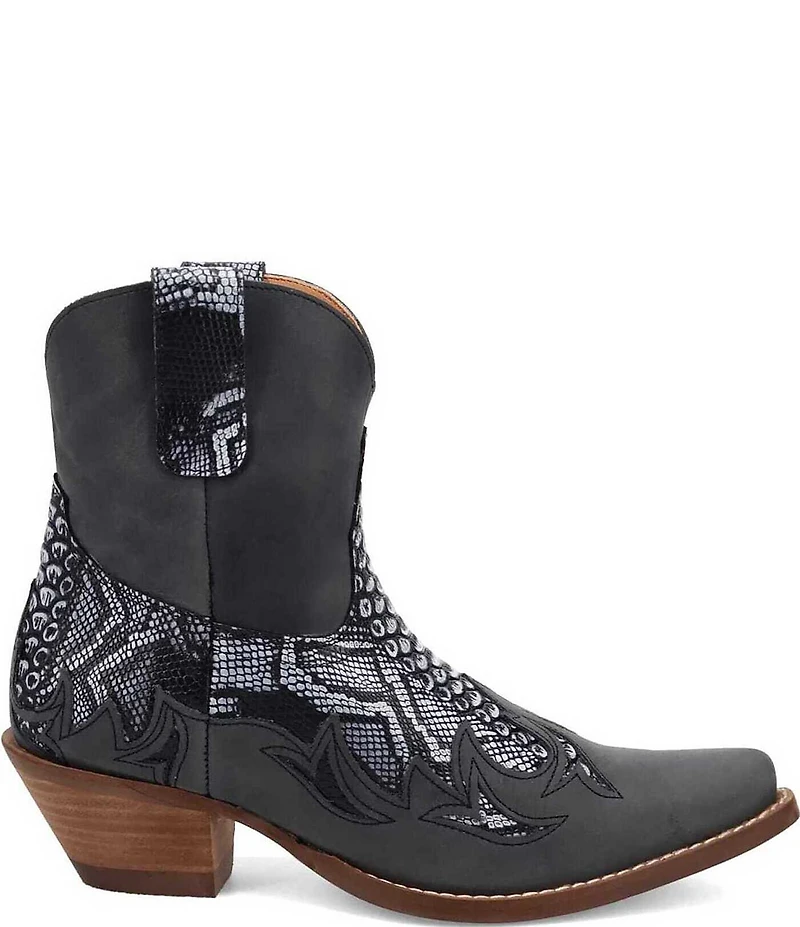 Dingo Women's Cobra Kiss Snake Embossed Leather Western Booties