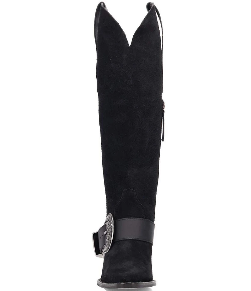 Dingo Yeehottie Suede Big Buckle Hardware Western Boots