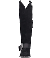 Dingo Yeehottie Suede Big Buckle Hardware Western Boots