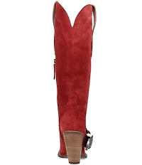 Dingo Yeehottie Suede Big Buckle Hardware Western Boots
