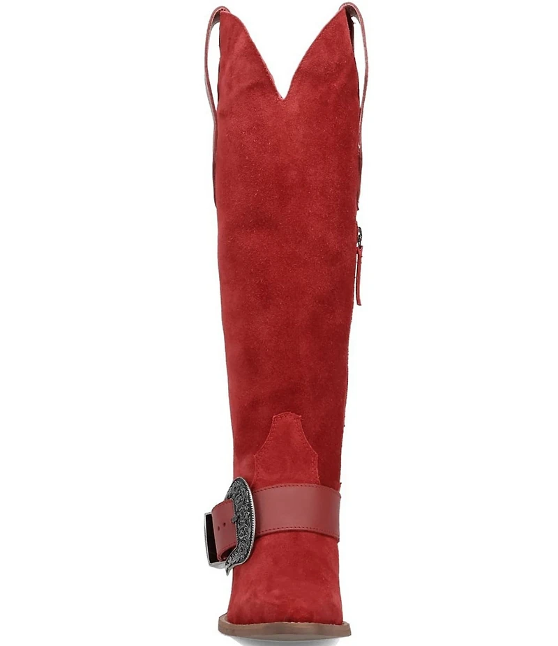 Dingo Yeehottie Suede Big Buckle Hardware Western Boots