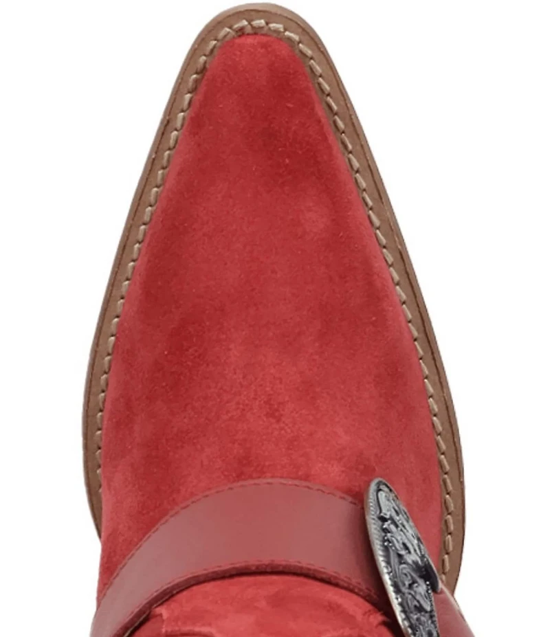 Dingo Yeehottie Suede Big Buckle Hardware Western Boots