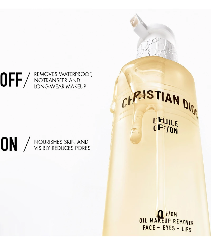 Dior L'Huile OFF/ON Cleansing Oil Makeup Remover for Face, Eyes, and Lips