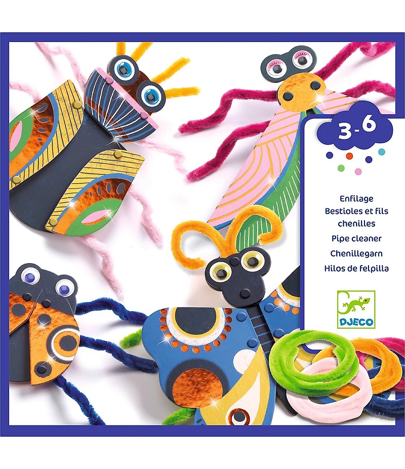 Djeco 3D Collage Fuzzy Bugs Arts & Craft Kit