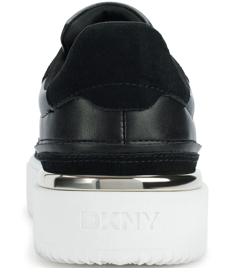 DKNY by Donna Karan Bethan Leather and Suede Lace Up Platform Sneakers