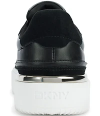 DKNY by Donna Karan Bethan Leather and Suede Lace Up Platform Sneakers