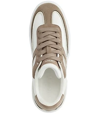 DKNY by Donna Karan Bethan Leather and Suede Lace Up Platform Sneakers
