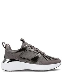 DKNY by Donna Karan Zofi Metallic Logo Detail Lace Up Sneakers