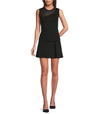 DKNY by Donna Karan Asymmetric Illusion Neck Sleeveless Knit Top